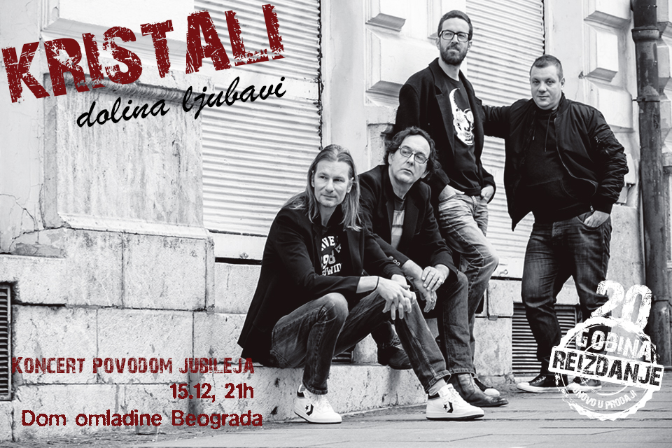 Koncert benda KRISTALI 15. decembra u Domu omladine Beograda